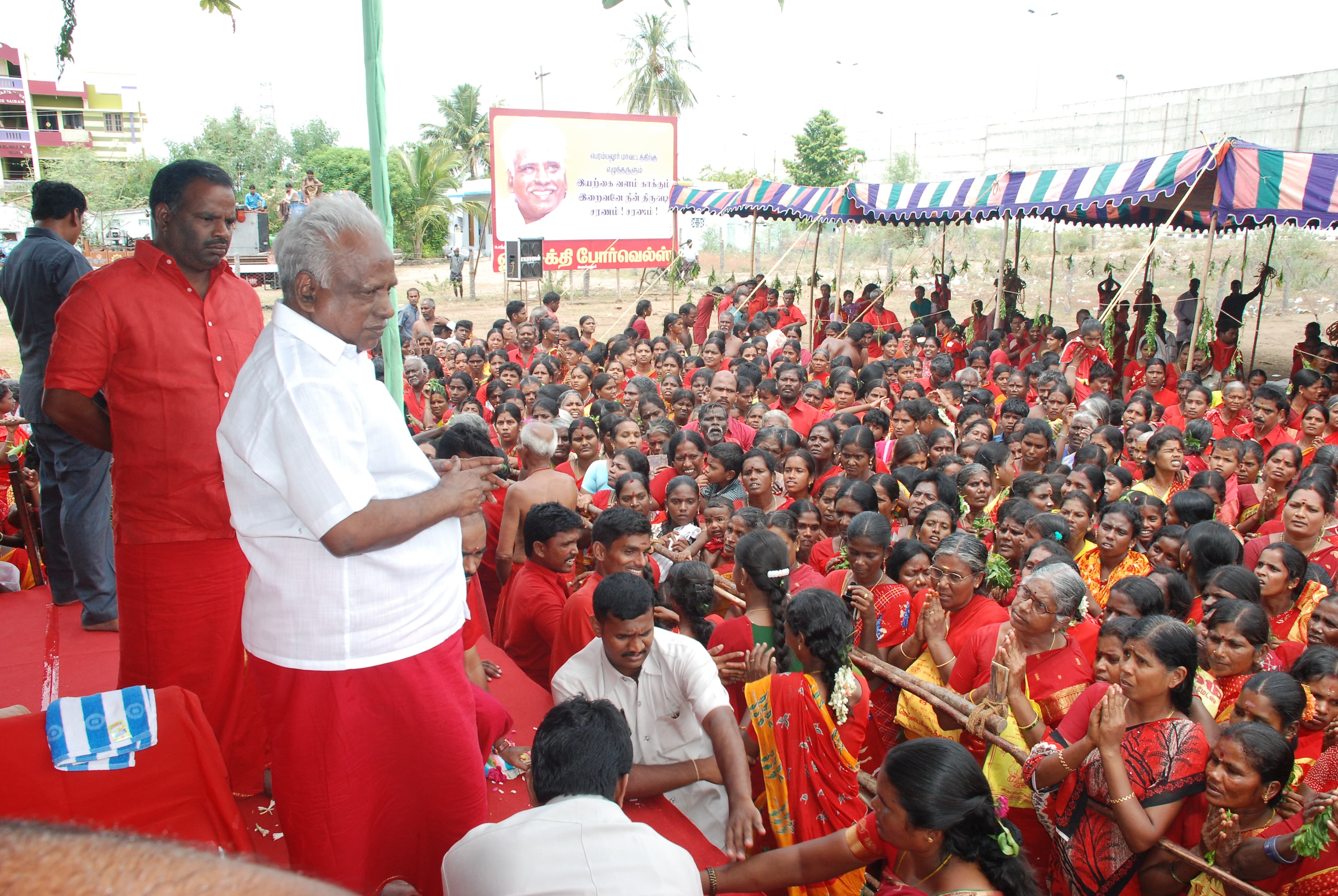 Devotees in Red Robes